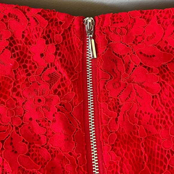 NEW Apt. 9 Red Fit and Flare Lace Overlay Dress Size 12 Back Zipper Sleeveless - Picture 8 of 13